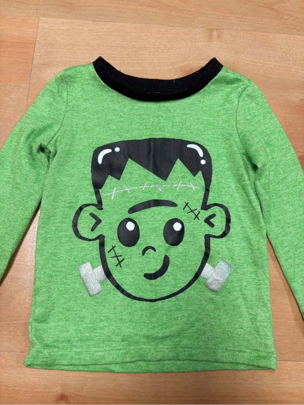 Trick or Treat Sleep Green 2pc Frankenstein Halloween Long Sleeve PJs Set 3T